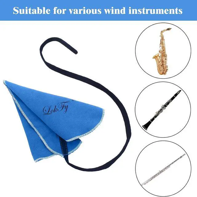 Alt view image 4 of 7 - Cleaning Cloth for Inside Tube Suitable for Clarinet Piccolo Flute Sax Saxophone (Blue)