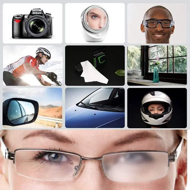 Alt view image 7 of 7 - Anti-Fog Eyeglasses Cleaning Cloth, Anti Fog Wipe for Glasses Goggles Motorcycle Helmet Camera Lens, Reusable 500 Times(3 Packs)
