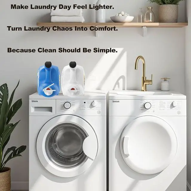 Alt view image 5 of 6 - 2 Pack Laundry Detergent dispenser Nozzle Switch Holder Easy-Press Spout Opener, Drip-Free Detergent & Softener Accessory, Fits Most Large Bottles, laundry room organization