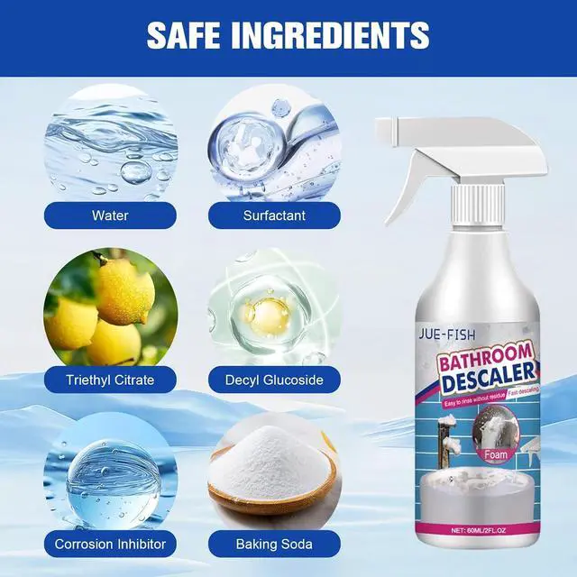 Alt view image 3 of 7 - Compensai 2Pcs Stubborn Stains Cleaner,Limescale Cleaner,Bathroom Foam Cleaner Spray,Bathroom Descaler Cleaner,All-Purpose Bathrooms Descaler Foam Spray