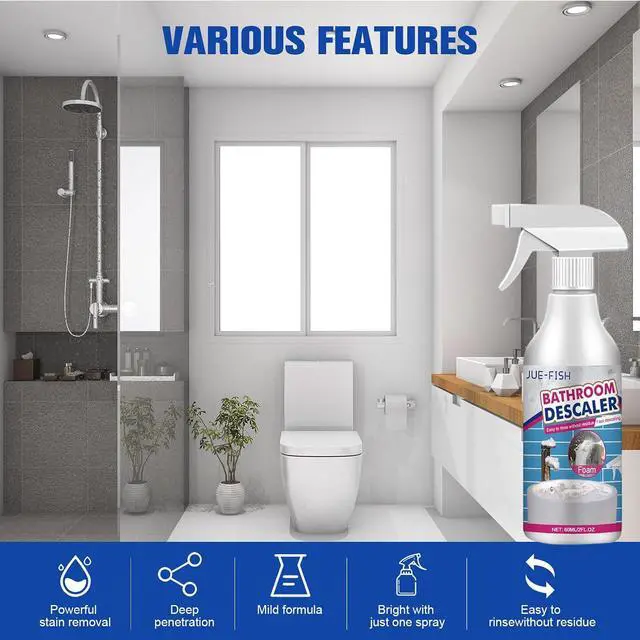 Alt view image 5 of 7 - Compensai 2Pcs Stubborn Stains Cleaner,Limescale Cleaner,Bathroom Foam Cleaner Spray,Bathroom Descaler Cleaner,All-Purpose Bathrooms Descaler Foam Spray