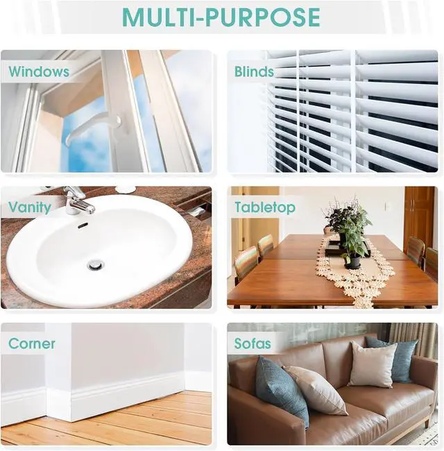 Alt view image 5 of 6 - 4 Pack Damp Dusting Sponge Duster, Blue Dust Cleaning Sponge, Reusable Household Cleaning Sponge Tool for Blinds, floorboards, Fan Blades, Vents, Glass, Railings, Mirrors