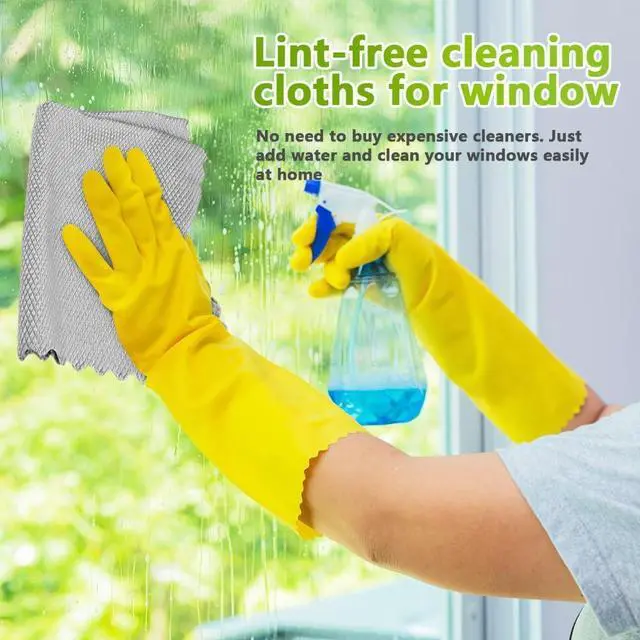 Alt view image 2 of 7 - HOMEXCEL Glass Cleaning Cloths 6 PK, Lint Free Towel for Windows, Grey | 16"X14" Microfiber Cloths With Magic Cleaning Power for Mirrors, Screens, Glasses, Stainless Steel