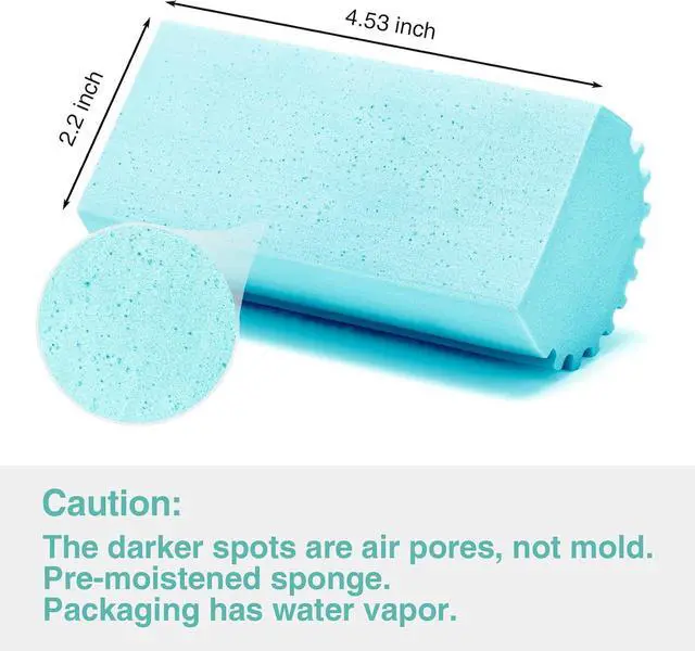 Alt view image 6 of 6 - 4 Pack Damp Dusting Sponge Duster, Blue Dust Cleaning Sponge, Reusable Household Cleaning Sponge Tool for Blinds, floorboards, Fan Blades, Vents, Glass, Railings, Mirrors