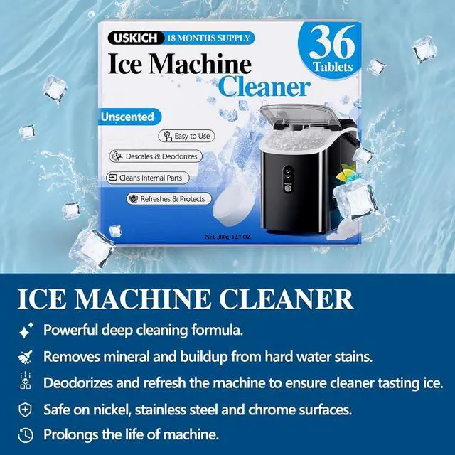 Alt view image 2 of 7 - Ice Machine Cleaner Descaler Tablets-36Pack Ice Maker Cleaner | Compatible with Frigidaire, Opal, GE Profile, Kitchenaid, Nickel Safe Scale Remover for Countertop, Nugget Ice Makers
