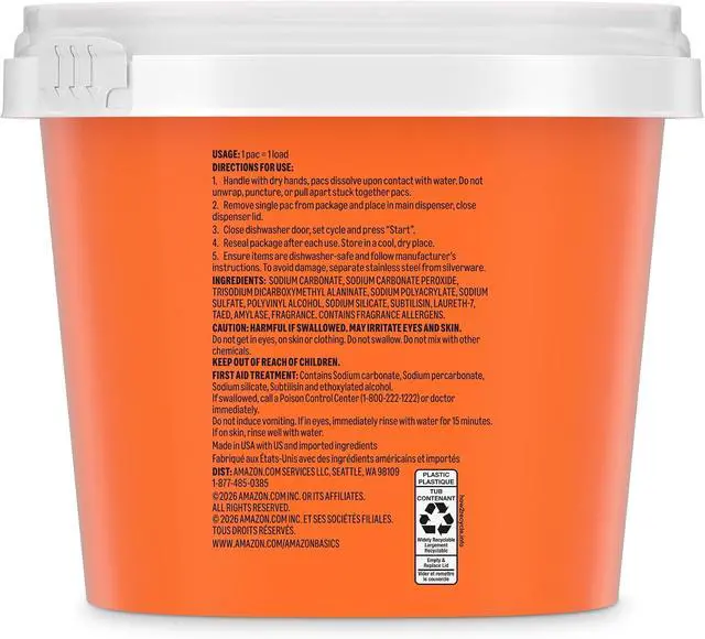 Alt view image 7 of 7 - Amazon Basics Dishwasher Detergent Pacs, Fresh Scent, 78 Count