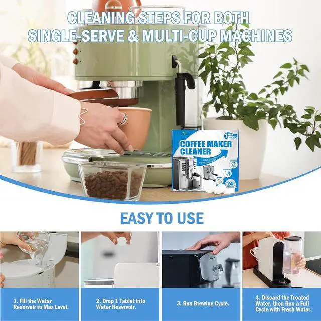 Alt view image 4 of 6 - 24-Pack Coffee Machine Cleaner Descaler Tablets, Descaling & Deep Cleaning Tabs for Coffee Pot & Coffe Machine, Effective Limescale Remover for Home, Office Use