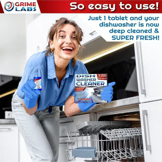 Alt view image 2 of 7 - Dishwasher Cleaner Deodorizer Descaler Tablets, 24 pack Heavy Duty Deep Clean and Natural Limescale Remover, Dish Washer Cleaner Machine Pods, 12 Months Supply
