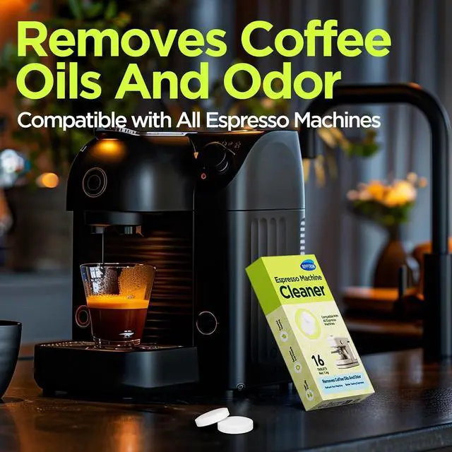 Alt view image 3 of 7 - Espresso Machine Cleaning Tablets,16 Pack Coffee Machine Descaler Compatible with Breville, Gaggia, Delonghi, Jura, Coffee Oil Remover Tablets Suitable for use with all Espresso machines