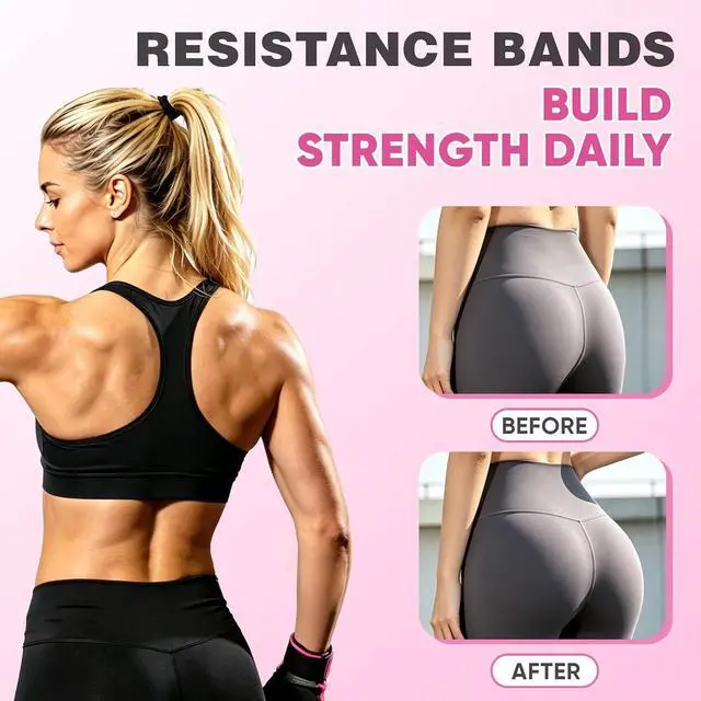 Alt view image 5 of 7 - OKbulter Resistance Bands for Working Out, 3 Levels Exercise Bands Set | 3 Levels Exercise Bands Set for Legs, Hips, Strength Training, Pilates, Yoga and Rehab for Women & Men