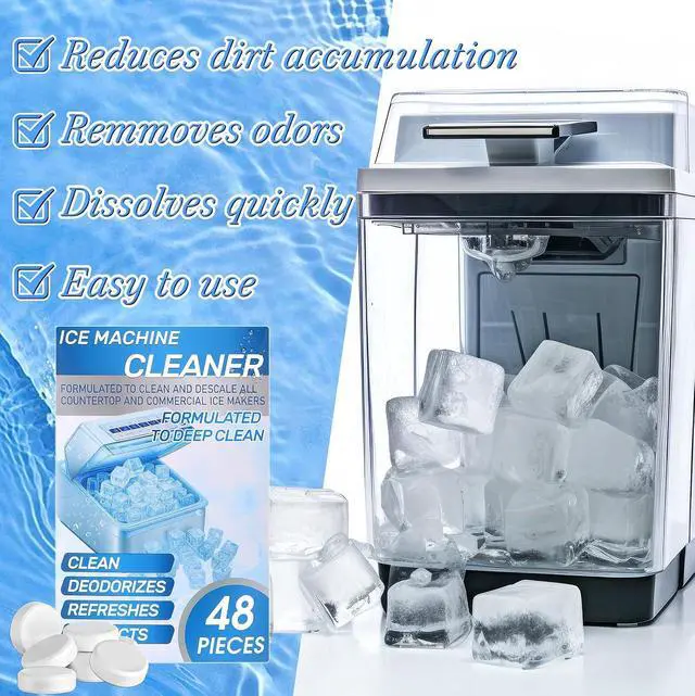 Alt view image 3 of 6 - 4 Pack 48 Pcs Ice Machine Cleaner Tablets Descaler, Clean Tablets for Ice Makers, Scale Remover for Countertop, Deep Cleaning, Remove Odor