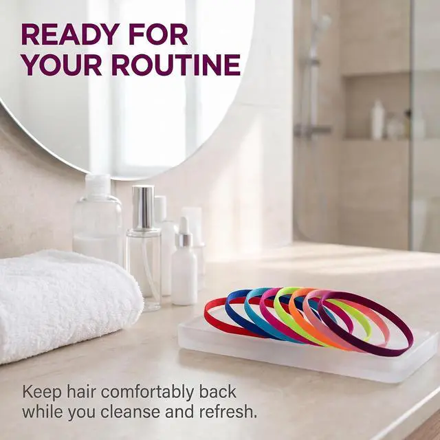 Alt view image 3 of 7 - 6 Pcs Colored Thin Elastic Headbands Skinny Stretchy Headbands for Women Girls Yoga Sports Hair Band with Non Slip Silicone Grip Athletic for Women Hair Accessories