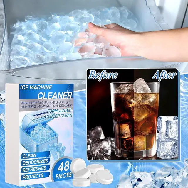 Alt view image 5 of 6 - 4 Pack 48 Pcs Ice Machine Cleaner Tablets Descaler, Clean Tablets for Ice Makers, Scale Remover for Countertop, Deep Cleaning, Remove Odor