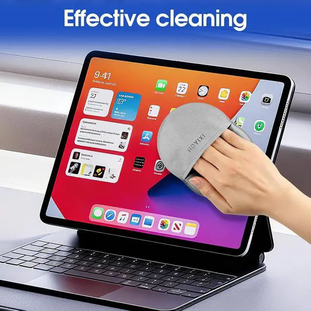 Alt view image 2 of 7 - HoYiXi Microfiber Screen Cleaning Cloth for Laptops, Computer, Tablets, TV, Cellphone, Camera,Kindle eReaders,iPad, iPhone, Mac Book, Car Screen,Monitors,Smartscreen,Premium Polishing Cloth,Grey