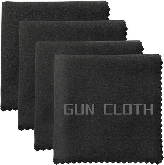 Main image of 4 Pack Microfiber Gun Cleaning Cloth, 12"x12" Lint Free Gun Cleaning Rags, Reusable Microsuede Cleaning/Polishing Wipes Towels for Firearms, Knives and Scopes (Black)