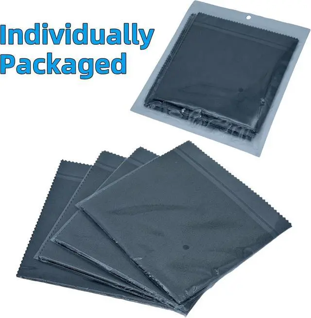Alt view image 5 of 5 - 4 Pack Microfiber Gun Cleaning Cloth, 12"x12" Lint Free Gun Cleaning Rags, Reusable Microsuede Cleaning/Polishing Wipes Towels for Firearms, Knives and Scopes (Black)