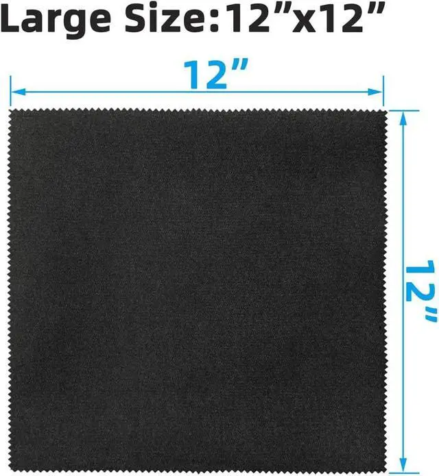 Alt view image 2 of 5 - 4 Pack Microfiber Gun Cleaning Cloth, 12"x12" Lint Free Gun Cleaning Rags, Reusable Microsuede Cleaning/Polishing Wipes Towels for Firearms, Knives and Scopes (Black)