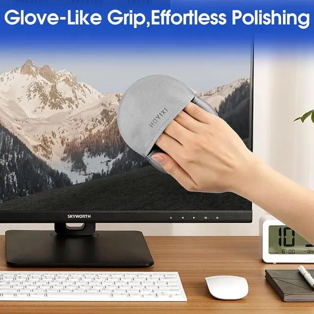 Alt view image 5 of 7 - HoYiXi Microfiber Screen Cleaning Cloth for Laptops, Computer, Tablets, TV, Cellphone, Camera,Kindle eReaders,iPad, iPhone, Mac Book, Car Screen,Monitors,Smartscreen,Premium Polishing Cloth,Grey