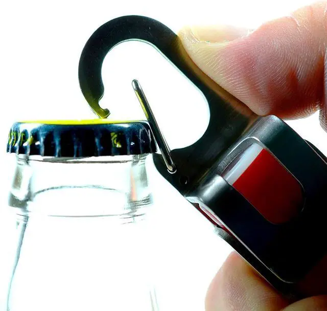 Alt view image 6 of 7 - Screwpop Bic Standard Full-Size Lighter Holder Keychain Multi Tool with Carabiner Clip and Bottle Opener Stainless Steel Construction (Lighter Not Included)