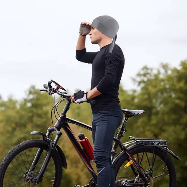 Alt view image 3 of 4 - Helmet Skull Caps Sport Cycling Sweat Wicking Helmet Liner Quick Dry Sports Headband Running Hat for Men Women