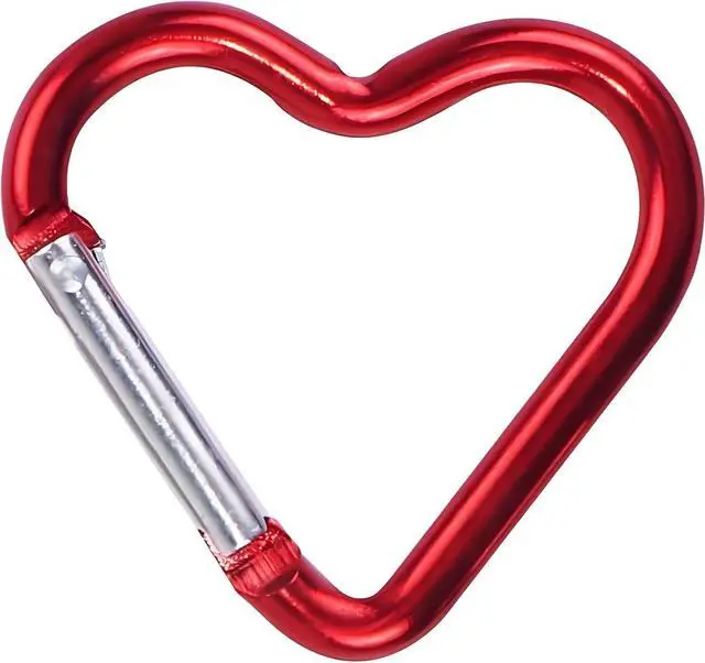 Main image of Carabiner Clip, Heart Shaped Climbing Buckle, Aluminum Alloy Heavy Duty Keyring Hook for Camping Fishing Hiking Traveling Aluminum Key Chain Clip Accessories