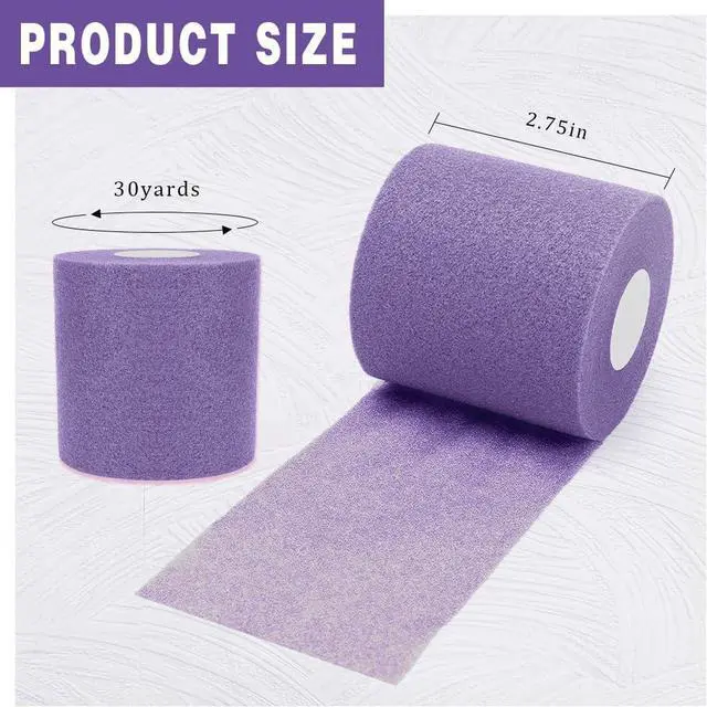 Alt view image 2 of 6 - Pre Wrap,Prewrap,Pre Wrap Athletic,Prewrap Athletic Tape,Pre Wrap for Hair Soccer,Prewrap Athletic Tape for Hair,Athletic Wrap,Soccer Pre Wrap,Pre Wrap Tape,Foam Wrap,Athletic Prewrap (Purple)