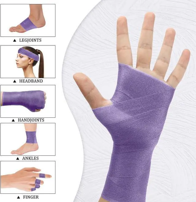 Alt view image 3 of 6 - Pre Wrap,Prewrap,Pre Wrap Athletic,Prewrap Athletic Tape,Pre Wrap for Hair Soccer,Prewrap Athletic Tape for Hair,Athletic Wrap,Soccer Pre Wrap,Pre Wrap Tape,Foam Wrap,Athletic Prewrap (Purple)