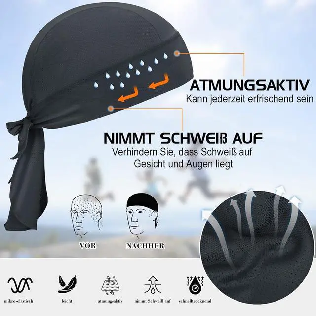Alt view image 2 of 7 - GXCROR Sports Bandanas Cap Skull Caps for Men Breathable Women Skull Cap Helmet Liner