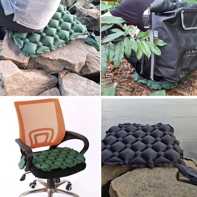 Alt view image 7 of 7 - Azarxis Inflatable Seat Cushion Travel Portable Lightweight Air Stadium Seat Pad Chair Pad with Storage Bag for Airplane Camping Bleacher Hiking Office Outdoor
