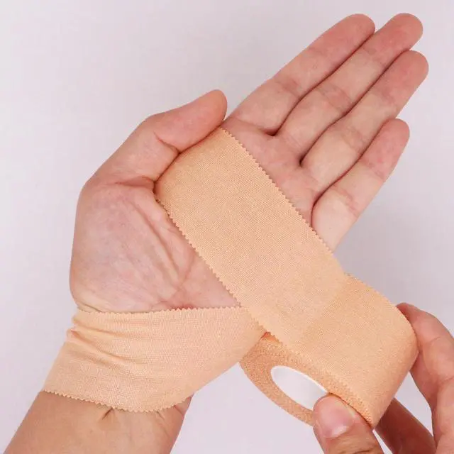 Alt view image 4 of 7 - Athletic Sports Tape 1.5 Inch x 30ft, Elastic Athletic Wrist Ankle Tape Roll (2pack, Beige, 1.5 Inch x 10 Yards)