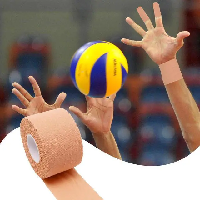 Alt view image 5 of 7 - Athletic Sports Tape 1.5 Inch x 30ft, Elastic Athletic Wrist Ankle Tape Roll (2pack, Beige, 1.5 Inch x 10 Yards)