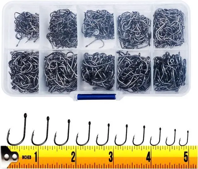 Main image of 300PCS Small High-Carbon Steel Barbed Fishing Hooks,Hole,10 Sizes | Small High-Carbon Steel Barbed Fishing Hooks with Holes, 10 Specifications of Fishing Hooks, Portable Boxed Hooks