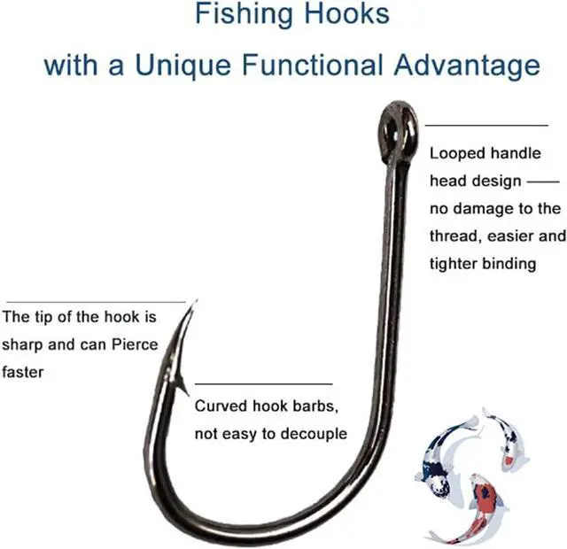 Alt view image 3 of 7 - 300PCS Small High-Carbon Steel Barbed Fishing Hooks,Hole,10 Sizes | Small High-Carbon Steel Barbed Fishing Hooks with Holes, 10 Specifications of Fishing Hooks, Portable Boxed Hooks