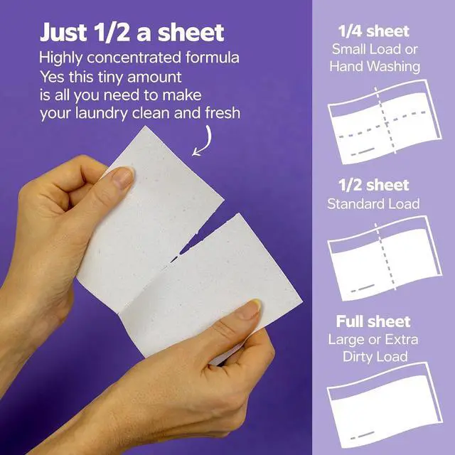 Alt view image 2 of 7 - Laundry Detergent Sheets - 40 Loads - No Plastic Jug Concentrated Laundry Detergent, Hypoallergenic, Gentle on Skin - 20 Sheets