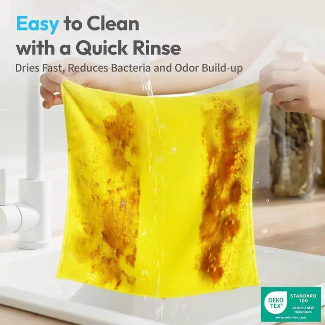 Alt view image 2 of 7 - Microfiber Cleaning Cloth, 12 Pack, 12x12 Inch, Assorted Colors | Reusable Lint Free Streak Free Super Absorbent Kitchen Towels Microfiber Towels Cleaning Cloths Rags