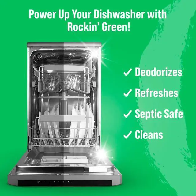 Alt view image 6 of 7 - Rockin' Green Dishwasher Cleaner Citrus Lime Tablets 8 Pack | Deep Cleaning, Deodorizing, for Dishwashers Washing Machines Garbage Disposals, Removes Odor and Residue