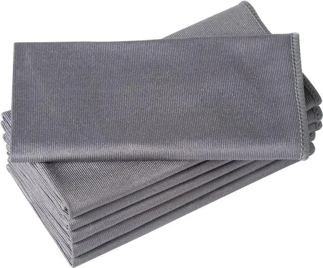 Main image of Puomue 6 Pack Microfiber Glass Cleaning Cloth, 16 Inch X 16 Inch, Lint Free Quickly Clean Window, Glasses, Windshields, Mirrors, and Stainless Steel, Grey