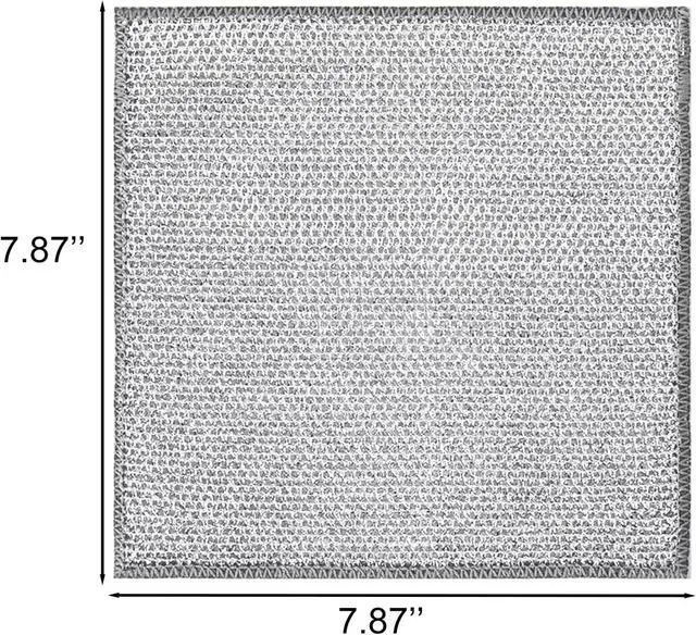 Alt view image 4 of 6 - Double-Layer Steel Wire Cleaning Cloth - Non-Scratch Wire Dishcloth Rag Heavy Duty Scrub Pads Multi-Purpose Silver Mesh Scouring Pads for Dishes, Pots, Pans (10 pcs)
