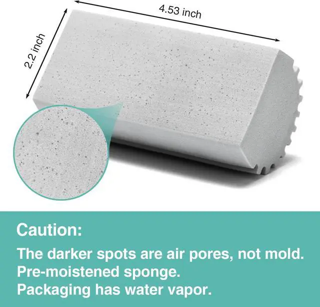 Alt view image 6 of 6 - 4 Pack Damp Dusting Sponge Duster, Grey Dust Cleaning Sponge, Reusable Household Cleaning Sponge Tool for Blinds, floorboards, Fan Blades, Vents, Glass, Railings, Mirrors