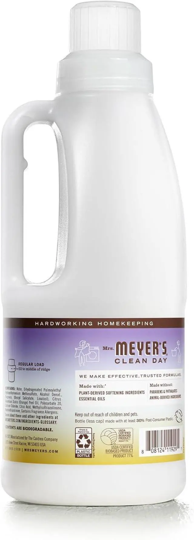 Alt view image 2 of 7 - MRS. MEYER'S CLEAN DAY Liquid Fabric Softener, Compassion Flower, 32 fl oz | Softens and Freshens Laundry, Reduces Static, Up to 32 Loads per Bottle, Cruelty Free, Made with Essential Oils