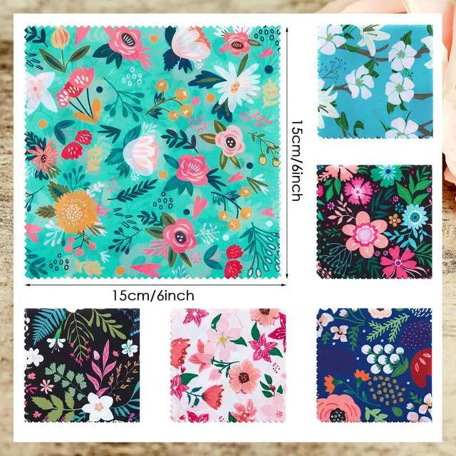 Alt view image 2 of 7 - Weewooday 18 Pack Glasses Cleaning Cloth Cute Llama Cactus Design Microfiber Cleaning Cloths for Clean Eyeglasses Lenses Sunglasses and Cell Phone Screen, 6 x 6 Inches(Floral)