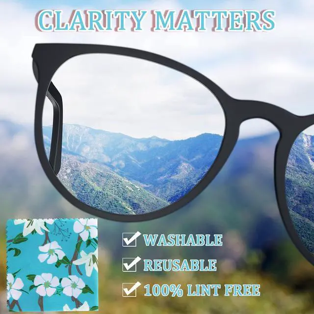 Alt view image 7 of 7 - Weewooday 18 Pack Glasses Cleaning Cloth Cute Llama Cactus Design Microfiber Cleaning Cloths for Clean Eyeglasses Lenses Sunglasses and Cell Phone Screen, 6 x 6 Inches(Floral)