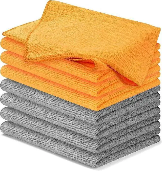 Main image of USANOOKS Microfiber Cleaning Cloth - 8 Pcs 12"x11" - High Performance - 1200 Washes, Ultra Absorbent Towels Weave Grime & Liquid for Streak-Free Mirror (Pack of 8)