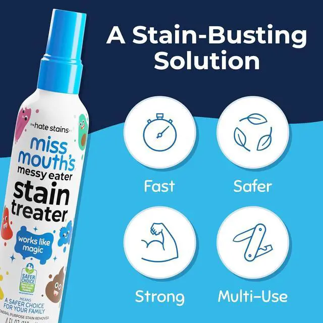 Alt view image 4 of 7 - Miss Mouth's Messy Eater Stain Treater Spray, Laundry Stain Remover, 4 Oz | Newborn & Baby Essentials; Cleans Off Food, Grease, Coffee; Use on Laundry, Underwear, Fabric