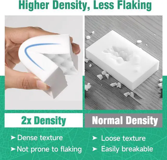 Alt view image 3 of 7 - Magic Sponges Cleaning Eraser 10 Pack, 2X Compressed Melamine Sponge Cleaner, Melamine Foam All Purpose Cleaning Pads, Heavy Duty Stain Remover for Home Kitchen Bathroom Sneaker Car