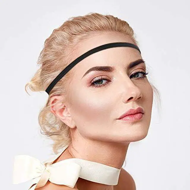Alt view image 5 of 7 - WILLBOND 24 Pcs Thin Elastic Sports Headbands Black Athletic Hair Bands | Skinny No Crease Soft Non Slip Sweatbands for Men Women Exercise, for Running Football Basketball Soccer Tennis Yoga Workout