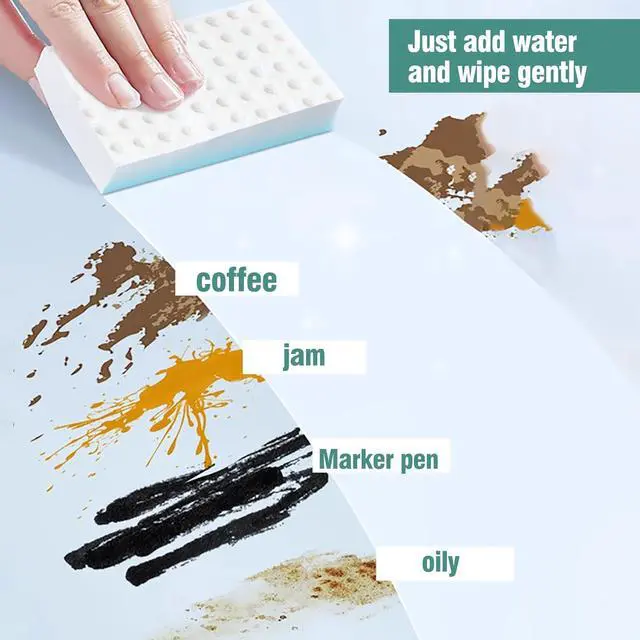 Alt view image 4 of 7 - Magic Sponges Cleaning Eraser 10 Pack, 2X Compressed Melamine Sponge Cleaner, Melamine Foam All Purpose Cleaning Pads, Heavy Duty Stain Remover for Home Kitchen Bathroom Sneaker Car