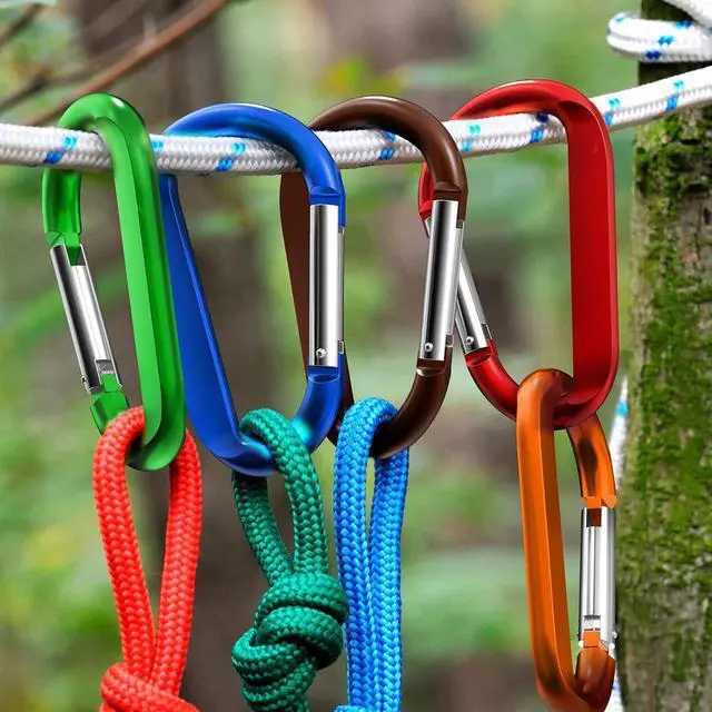 Alt view image 5 of 6 - sprookber 3" Carabiner Clip Keychain, D Ring Caribeaner Clip, Key Clip Caribeener, Spring Snap Hook for Bag/Buckle, Set of 10