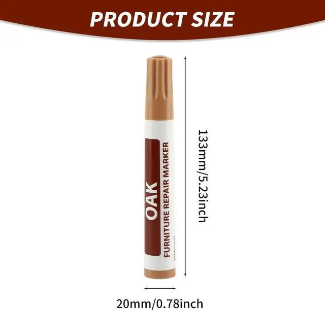 Alt view image 2 of 7 - Furniture Markers Touch Up, Wood Repair Markers Wood Stain Touch-Up Marker Repair Pen for Stains, Scratches, Wooden Floors, Tables, Carpenters Simple Paint Fix(Color:Oak)