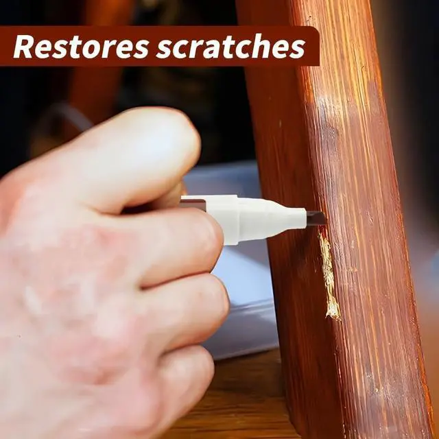 Alt view image 5 of 7 - Furniture Markers Touch Up, Wood Repair Markers Wood Stain Touch-Up Marker Repair Pen for Stains, Scratches, Wooden Floors, Tables, Carpenters Simple Paint Fix(Color:Oak)